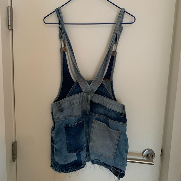 Free people distressed overall dress - Picture 1 of 3